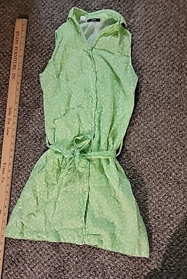 #ad Benson N.Y.C green Poke A Dot Dress Sleeve Less Size XS Women $12.88