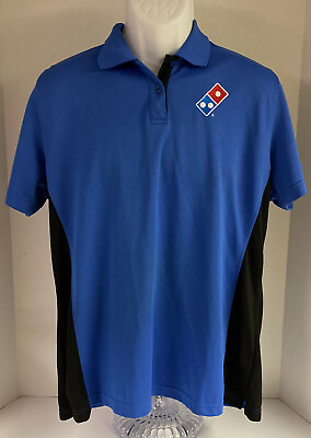 #ad Domino#x27;s Pizza Women’Polo Shirt Black Blue Uniform Staff Short Sleeve SIZE Large $15.00