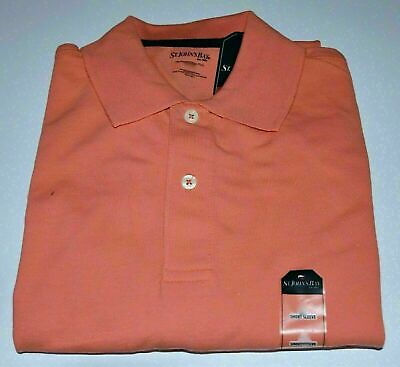 #ad St. John#x27;s Bay Men#x27;s Polo Shirt Short Sleeve Polo Shirt Coral Size LARGE shirt $13.90