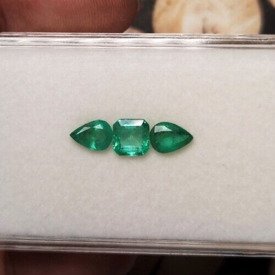#ad Natural Emerald Set Of Pear Pair and Square Octagon 2.06 Carat Untreated Emerald $265.24