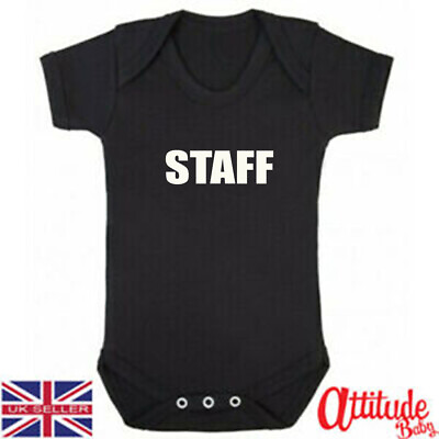 Funny Baby Grows Printed Staff Security Bouncer Baby Grows Funny Novelty Baby GBP 7.99