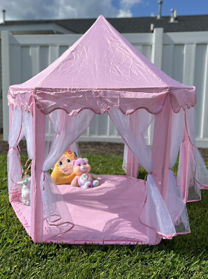 #ad Kids Princess Castle Play Tent Children Girls Playhouse Toys Outdoor Indoor Pink $39.99