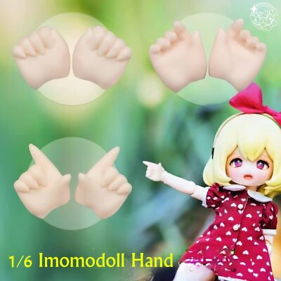 #ad 3 Pair Set 1 6 Doll#x27;s Hand White Tan Skin Soft Accessories Diy Dress Up Toys $32.67