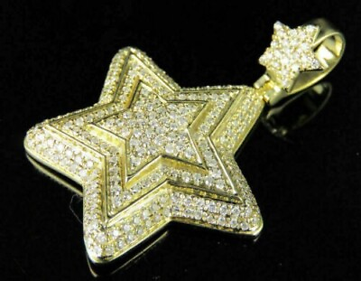 #ad Simulated Diamond Cluster Star Fashion Pendant Charm 925 Sterling Silver2 Ct $131.74