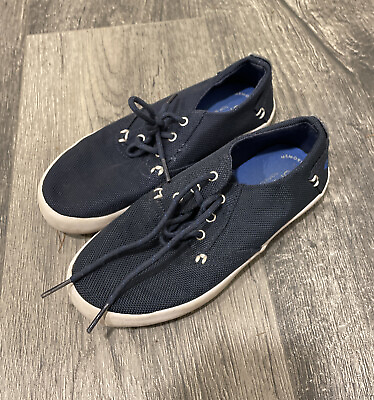 #ad Sperry Top Sider Size 1M Boy Kids Shoes Navy Blue $11.49