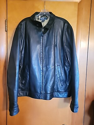 #ad Vintage Leather Jacket Polo Ralph Lauren $200.00