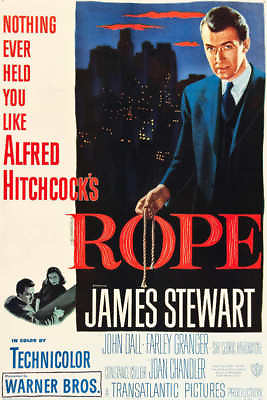 #ad 1948 ROPE VINTAGE ALFRED HITCHCOCK MOVIE POSTER PRINT 54x36 9MIL PAPER $89.95