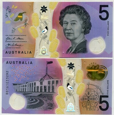 #ad Australia 5 Dollars 2016 P 62 Polymer UNC $6.99