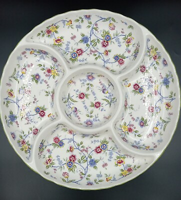 #ad Andrea By Sadek Divided Relish Serving Platter Floral Pattern Porcelain 13quot; $19.99