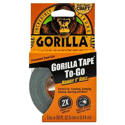 #ad Gorilla Black Duct Tape To go 1 In X 30 Ft Single Roll USA $5.79