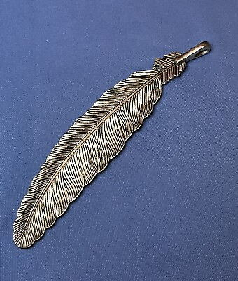 #ad Large Silver Toned Feather Pendant •9.8 Grams• $12.99