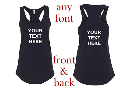 #ad Womens Tank Top Custom Personalized Shirt Own Text Business Name Gift Front Back $18.99