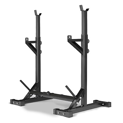 #ad Adjustable Squat Rack Stand Multi Function Barbell Dumbbell Rack Weight Lifting $98.88