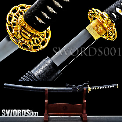 #ad handmade cool black Blade Japanese samurai Sword carbon steel warrior Katana $137.75