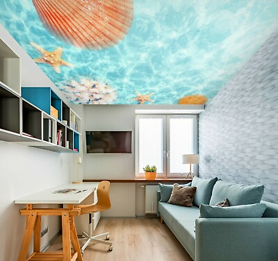 #ad 3D Ocean Shells NA1868 Ceiling WallPaper Murals Wall Print Decal AJ US Fay $296.99