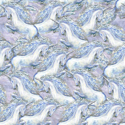 #ad World of Wonder Unicorn Lilac Cotton Fabric $10.79