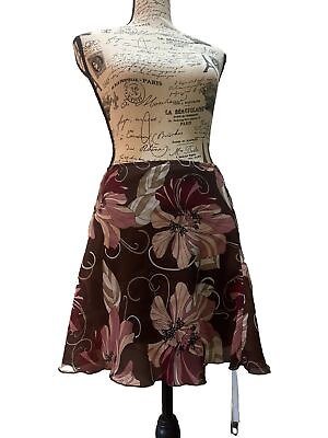 #ad Y2K vintage A. Byer floral brown mini skirt $25.00