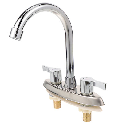 #ad Hot And Cold Water Faucet Washbasin Basin Faucet Kitchen Bathroom Faucet Double $22.01