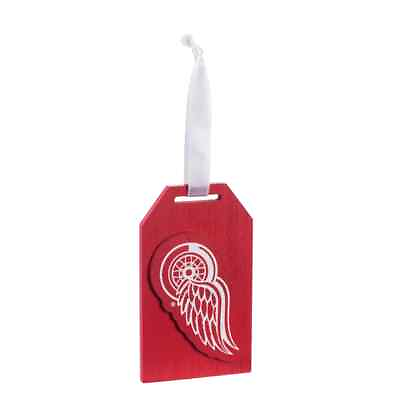 #ad DETROIT RED WINGS GIFT TAG STYLE WOOD MASCOT CHRISTMAS ORNAMENT 4quot; $13.99