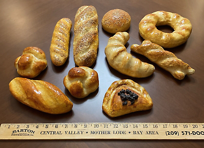 #ad Faux Food Bread Bun Loaf Bagel Rolls Display Realistic Prop Fake Large LOT 10 $58.89