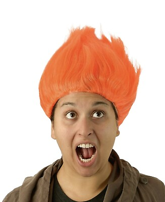 #ad Troll Style Hair Wigs Cartoon Cosplay Halloween Orange NEW $18.99