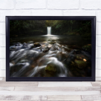 #ad River Stream Waterfall Silky Forest Rocks Creek Rock Landscape Wall Art Print GBP 59.99