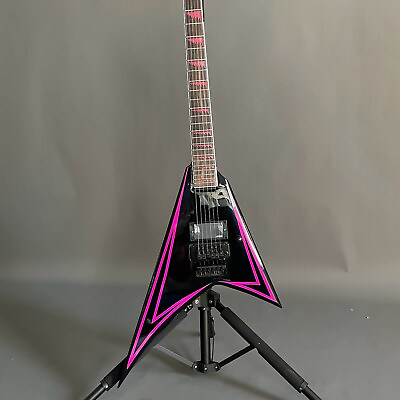 #ad Charm Black V Shape 6 Strings Electric Guitar Floyd Rose Bridge H Pickup $278.90
