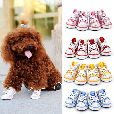 #ad Pet Dog Outdoor Walking Tennis Shoes Sneakers Booties Breathable Anti slip Shoes $6.65
