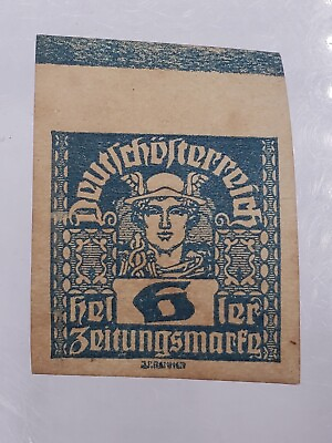 #ad Vintage Stamp AUSTRIA DEUTSCH ÖSTERREICH 1920 Blue 6 Heller Unused? $1.43