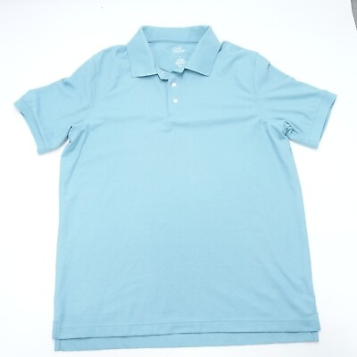 #ad Croft amp; Barrow Polo Shirt Mens Large Aqua Cotton Golf Fit Short Sleeve Pullover $19.79