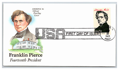#ad FRANKLIN PIERCE US President ARTCRAFT Cachet First Day Unaddress Unsealed PR39 $1.97