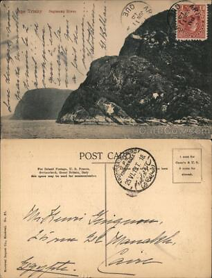 #ad Canada 1913 Quebec Cape Trinity Saguensy River Philatelic COF Postcard 2c stamp $9.99