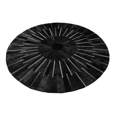 #ad Round Cow Skin Leather Carpet 5x5 Round Cowhide Hair Rugs 8X8 Ft Living Room Rug $297.78