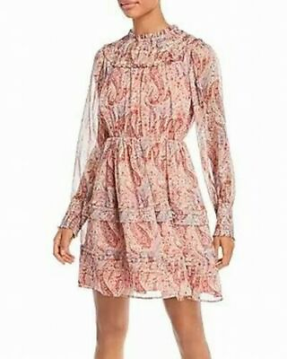 #ad Aqua Paisley Print Mini Dress Women#x27;s Pink Combo Size XS MSRP $88 $20.28