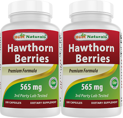 #ad 2 Pack Best Naturals Hawthorn Berry 565 mg 180 Capsules $17.88