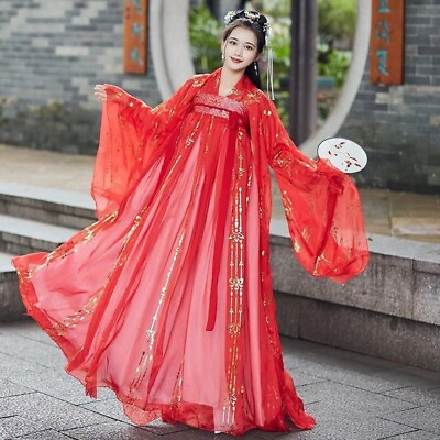 #ad Chinese Hanfu Female Costume Halloween Fairy Princess Tang Dynasty Cosplay Party $15.04