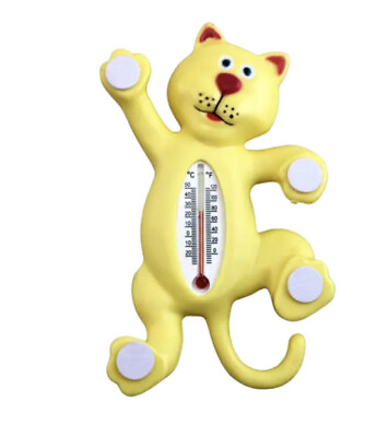 #ad Smiling Cat Shape Outdoor Window Thermometer Self Adhesive Legs 6.75quot; Long $4.24