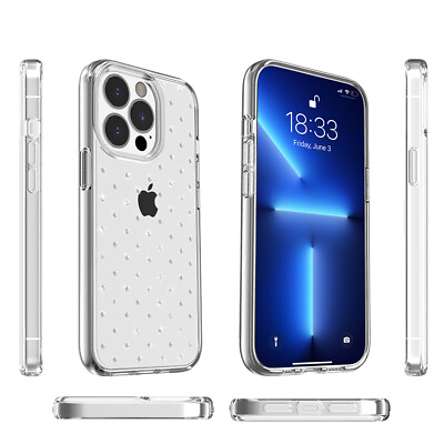 #ad For iPhone 15 Pro Max Plus Pro Diamond Collection Thick Clear Protective Case $14.98