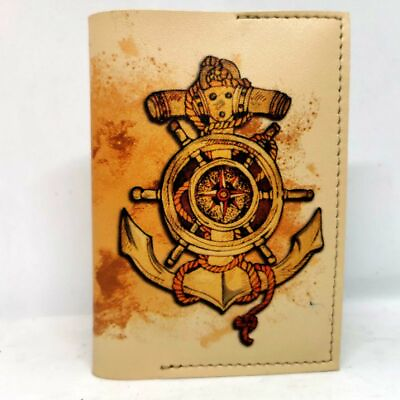 #ad Men#x27;s Handmade Eco leather Passport cover anchor Unisex $60.34