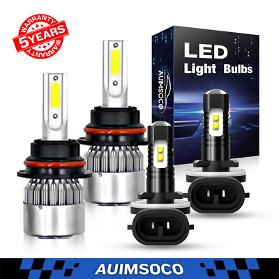 #ad LED Headlights Kit High Low Fog Light Bulbs 4Pcs For Chrysler Sebring 2001 2002 $33.99