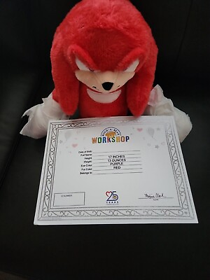 #ad NWT Build a Bear Workshop Sonic the Hedgehog 2 Movie Knuckles 17quot; Plush $55.00