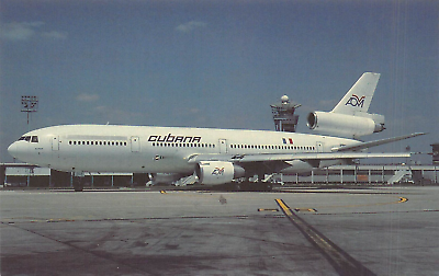 #ad Airline Postcards CUBANA Airlines McDonnell Douglas DC 10 30 F ODLZ MSN 46869 $5.09