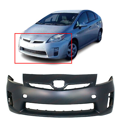 #ad Primed Front Bumper Cover for 2010 2011 Toyota Prius Base 10 11 with fog $110.37