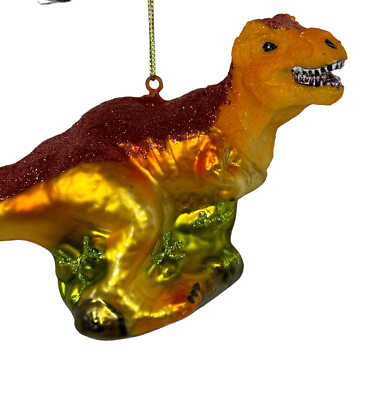 #ad Robert Stanley Christmas Ornament Glass Dinosaur New 2018 Collection $15.79