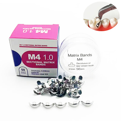 #ad 50Pcs Dental Matrix Bands Palodent V3 Sectional Contoured Metal Matrices Refill $13.79