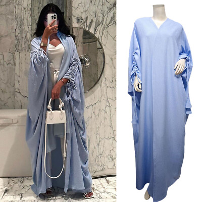 #ad Dubai Open Kimono Cardigan Abaya Women Maxi Dress Kaftan Dress Loose Islamic $35.14