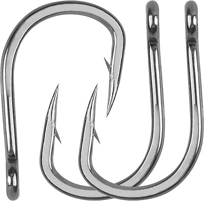 #ad Stainless Steel Fishing Hook 2X Strong Live Bait Circle Hook Saltwater Fish Hook $13.99