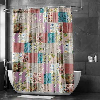 #ad Flowers Art Shower Curtain Extra Long 84 inch Curtains Room Waterproof Fabric $28.99