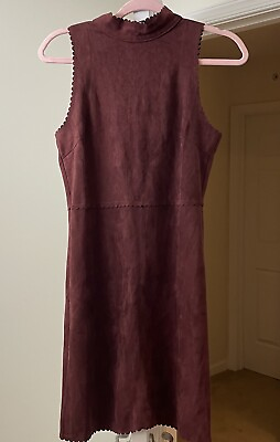 #ad Soprano Dress Shift Wiggle Modern Burgundy Velvet Stretch Mini Women#x27;s Medium $7.87