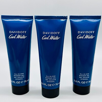 #ad Davidoff Cool Water For Him All in One Shower Gel 3PK x 2.5 fl oz $20.80